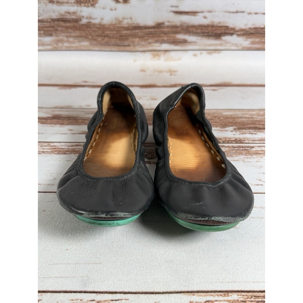 Tieks Black Leather Ballet Flats Size 8 Slip-On Shoes Used